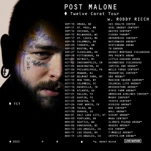 Post Malone Twelve Carat Tour Artwork