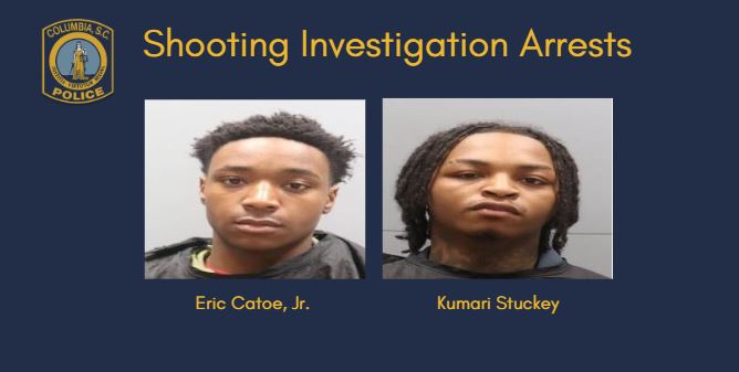 Eric Catoe Jr., and Kumari Stuckey (right)