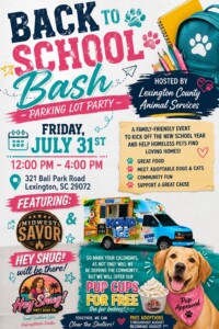 Lexington Co Animal Services Hosting Back To School Bash